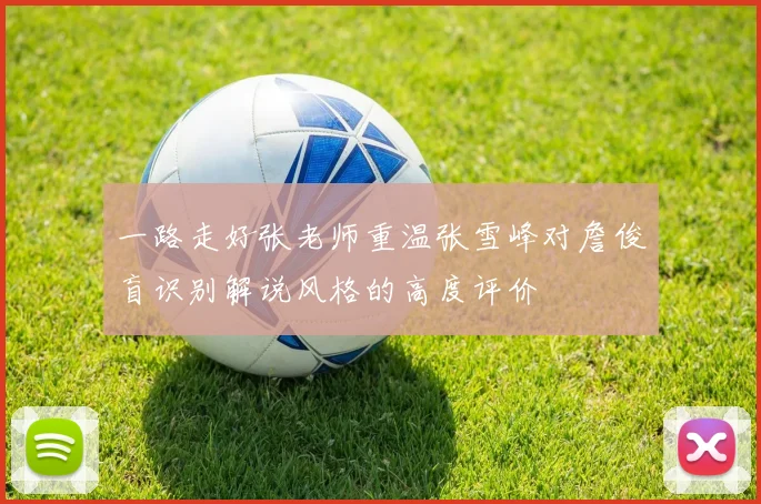 一路走好张老师重温张雪峰对詹俊盲识别解说风格的高度评价